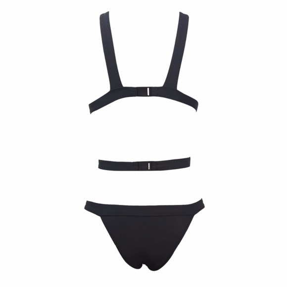 Strappy Mesh Detail One Piece Swimsuit Black - Picture 5 of 8